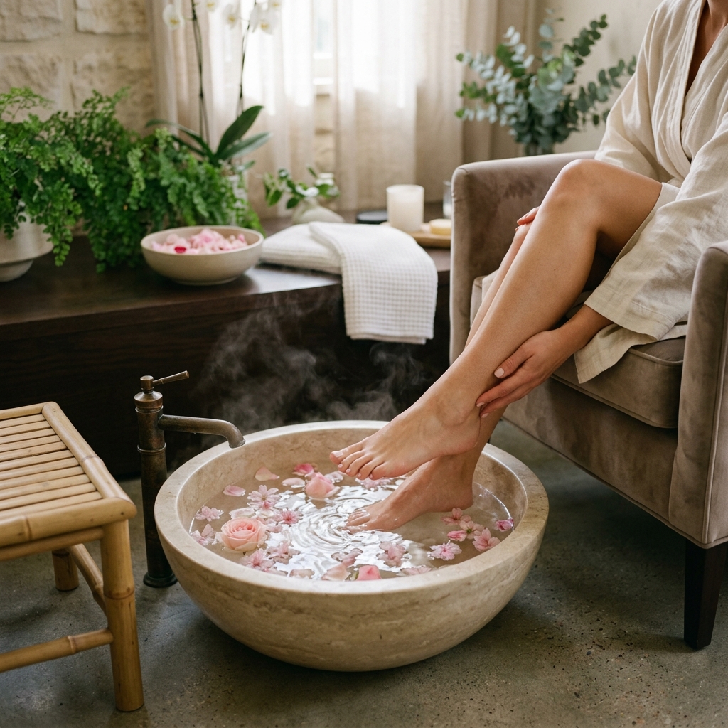 A serene luxury pedicure experience at Top Ten Nails Spa